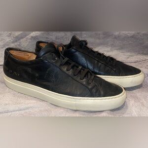 Common Projects Black Minimal Leather White Sneakers Shoes Luxe Woman 9 39 Italy